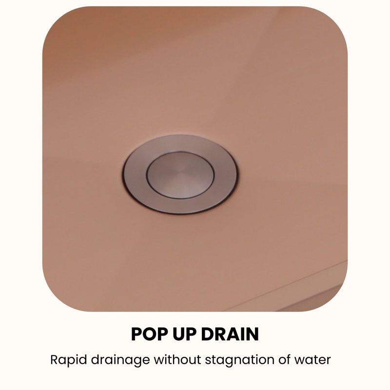 MODLAND 15'' Stainless Steel Rectangular Bathroom Sink, Rose Gold