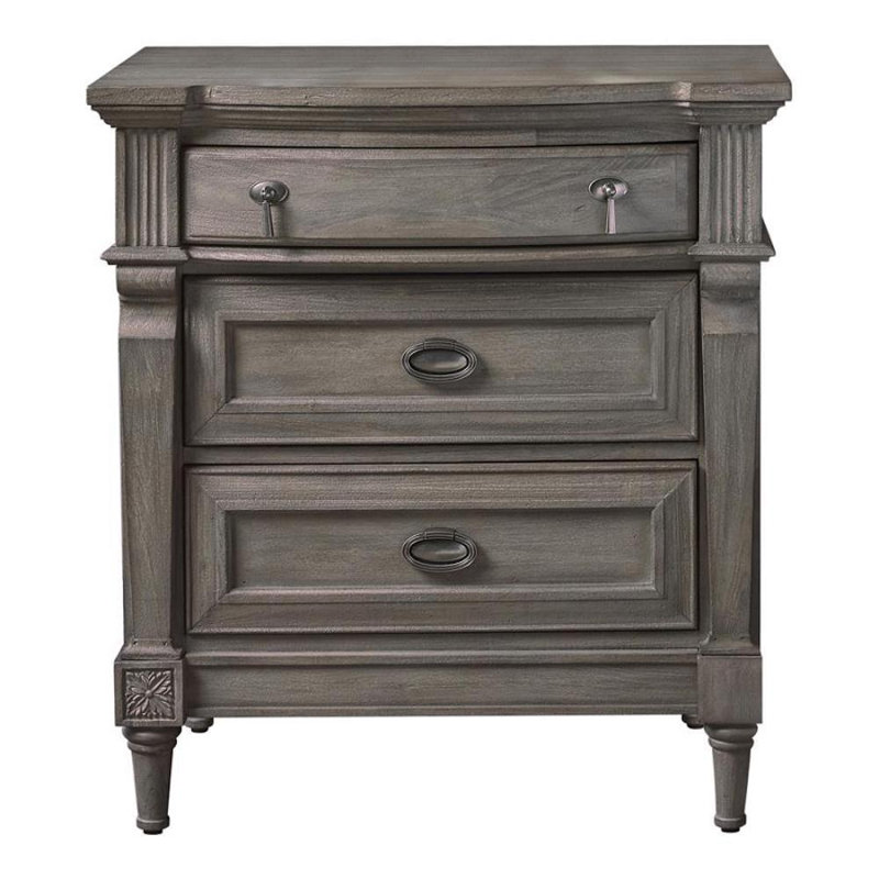 Table de chevet 3 tiroirs en gris