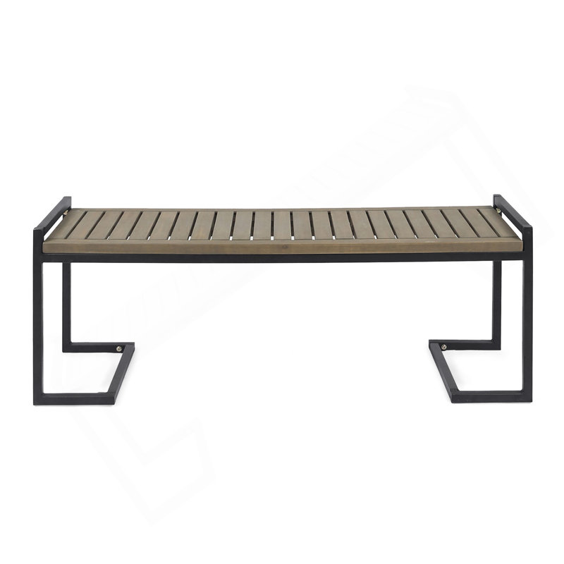 BANC HOPKINS INDUSTRIAL BOIS ET MÉTAL, Gris