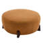 Rond en tissu bouclé avec des pieds en bois d'hévéa évasé, de teinte orange citrouille, idéal pour le haut de gamme et le design, un ajout charmant-134393411-134393412