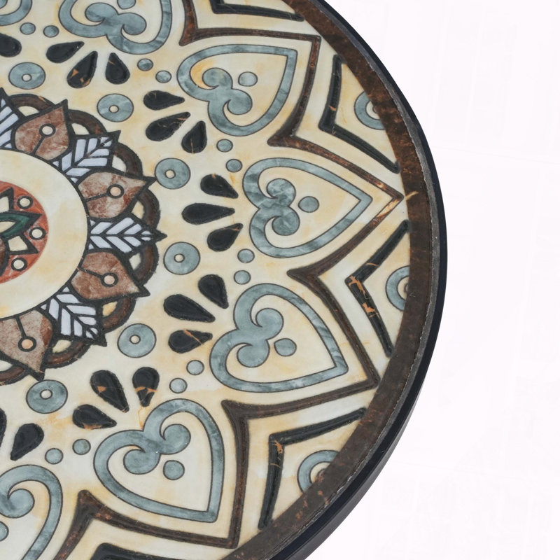 Table d'appoint de patio avec tablette