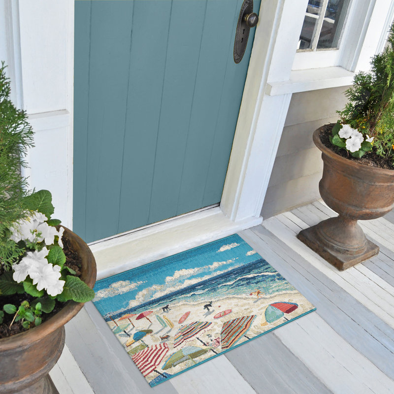 Radele Striped Polyester Non-Skid Kitchen Mat, Rectangle 2' x 2'10"