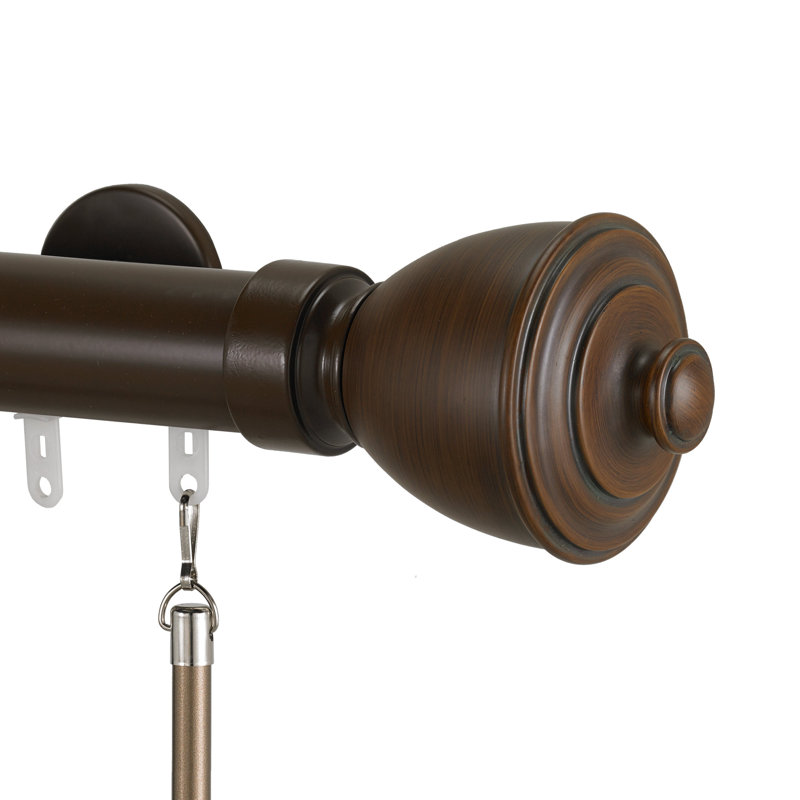 Tringle à rideaux simple 1,5 po Lawhon, H 2 po x l 72 po x P 3,75 po, Terre de Sienne