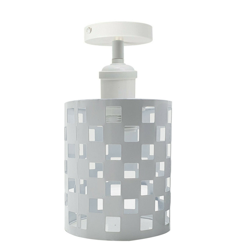 Leota Semi Flush Mount, White, White