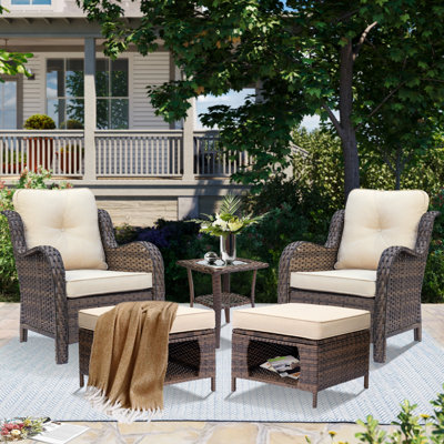 Patio Chairs With Cushions And Ottomans