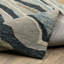 Tapis gris / bleu à motif de vagues abstraites en laine Renli-834111717