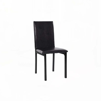 Ensemble de chaises de salle à manger rembourrées en similicuir avec dossier rembourré, pieds en métal