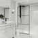 Divide 34" W x 74" H Fixed Framed Shower Screen with 3/8" Striped Glass