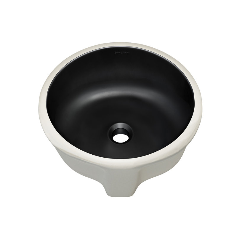 Monaco 16" Ceramic Undermount Bathroom Sink, Matte Black