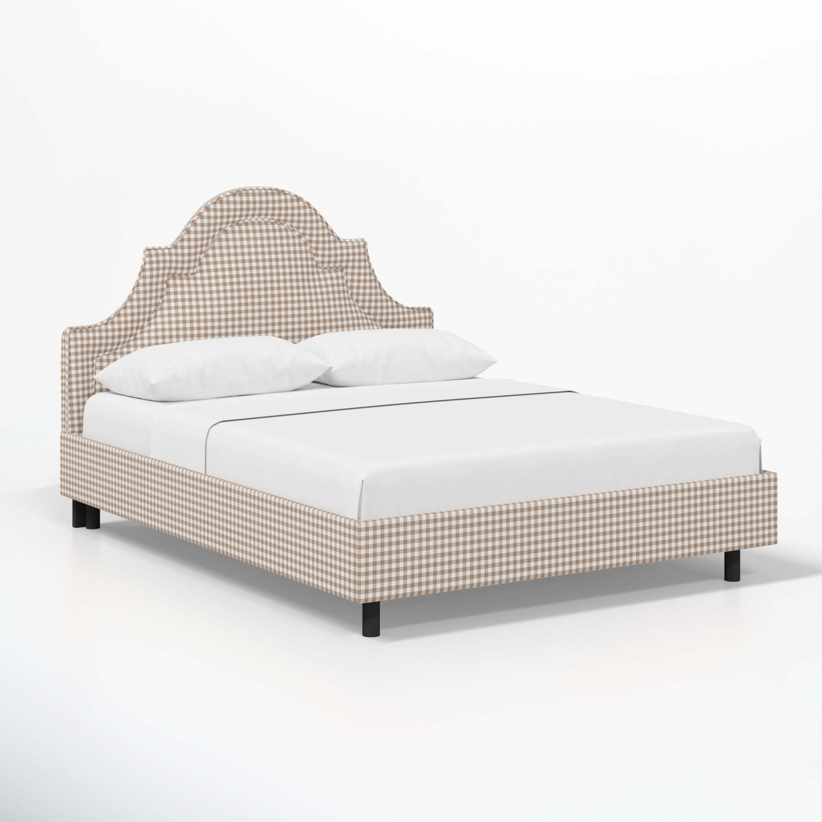 Knipe Cotton Upholstered Bed, Twin, Classic Gingham Tan