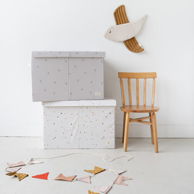 Coffre de rangement en tissu recyclé avec 3 pousses