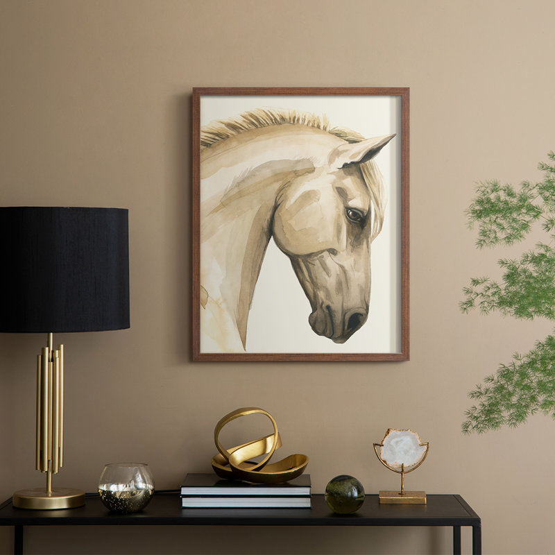 Golden Palomino I, reproduction encadrée - bois massif, H 30 po x l 24 po, Noyer