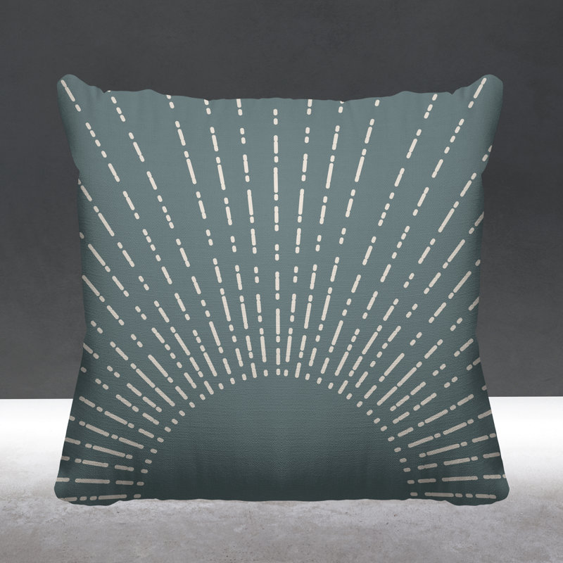 Coussin intérieur / extérieur Sunny Boho Starbusrt, L 15 po x H 15 po, Gris