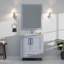Meuble-lavabo gris foncé 30 po L 22 po x P 22 po, miroir H 32 32 po, entièrement construit, tiroir et tablette ouverte de rangement-779631347