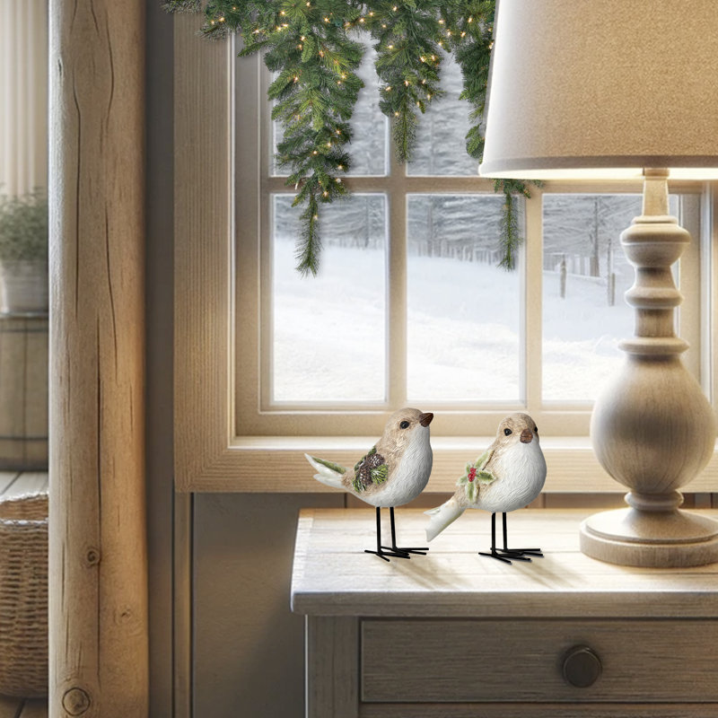Ensemble de 6 oiseaux de chalet en résine 6 po