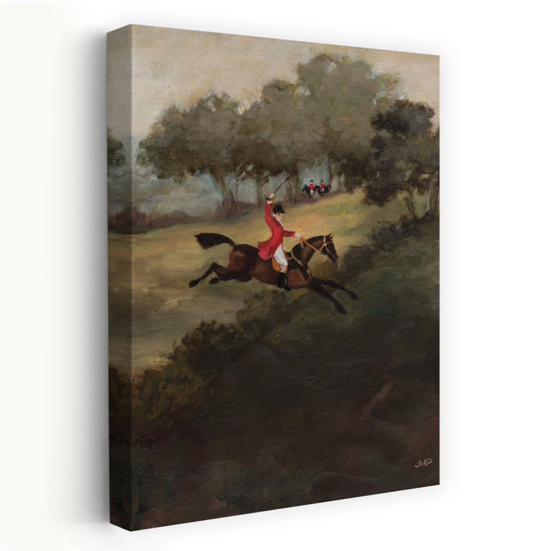 «On the Hunt», reproduction d'art mural abstrait paysage contemporain de cheval, 36" H x 24" W