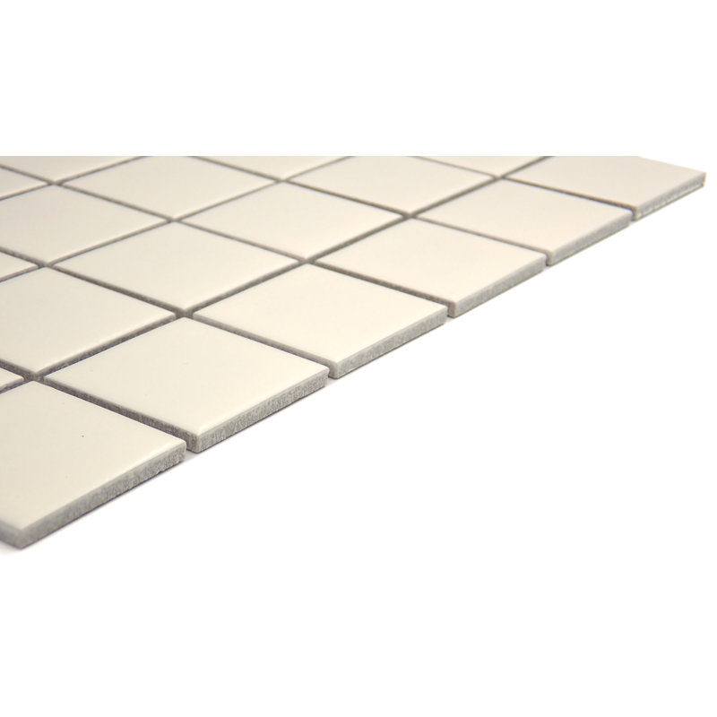Catch 12 x 12 Ceramic Mosaic Sheet, Ivory