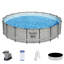 Steel Round Frame Set Pool 122cm H x 549cm W x 549cm L , with Pump Included