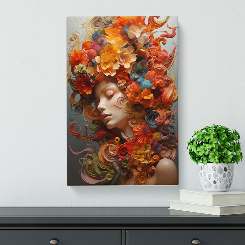 Floral Orphism No.2 - Wrapped Canvas Print, 76cm H x 50cm W x 3cm D