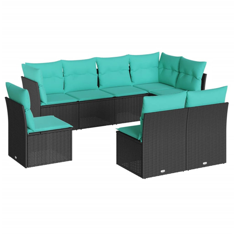 Wicker 8 - Person Garden Lounge Set with Cushions