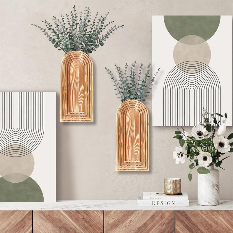 2 Piece No Frame Set on Wood, Gold