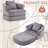 Oversized Upholstered Convertible Accent Barrel Chair-1364856241