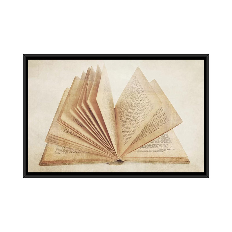 Open Book - Print on Canvas, 66.04 cm H x 45.72 cm W, Black Framed