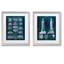 Lighthouse Blueprint-ensemble de 2 reproductions d’art graphique encadrées sur papier