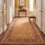 Tapis Brook2 traditionnel à motif floral orange, vert et crème, lavable en machine, antidérapant, à poils courts, pour intérieur et extérieur, adapté aux animaux domestiques, idéal pour le salon, la chambre, la salle à manger, l'entrée, le corridor ou le bureau.-1588628560