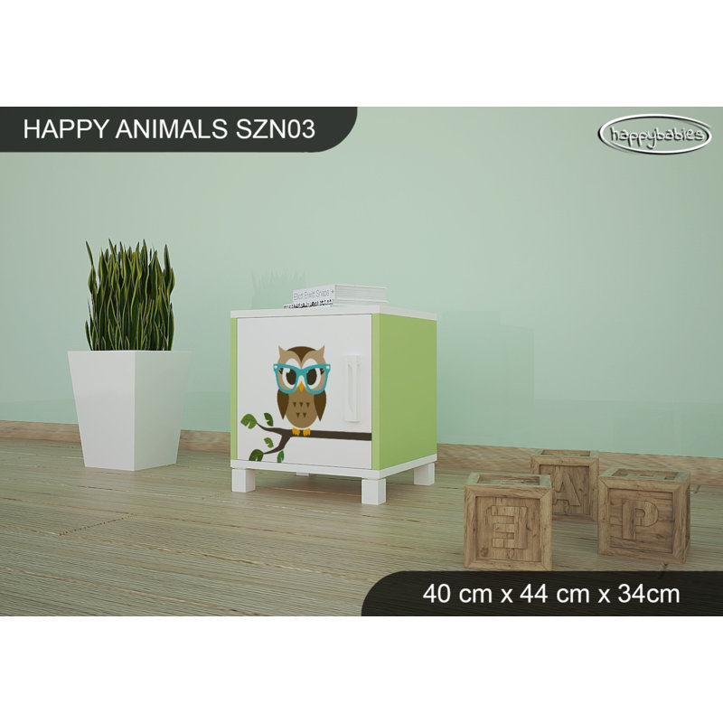Nightstand, White/Green