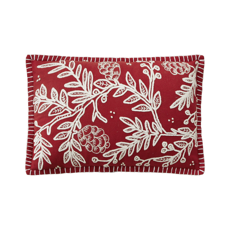 Coussin décoratif brodé Red Folk Branch
