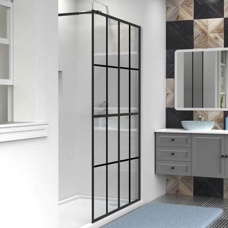 Porte de douche à panneau de verre fixe 34 "X 72", H 72 po x l 46 po