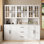  Garde-manger H 71 po x l 71 po avec bibliothèques, huche de porte en verre avec tiroir et comptoirs spacieux (ABA), blanc