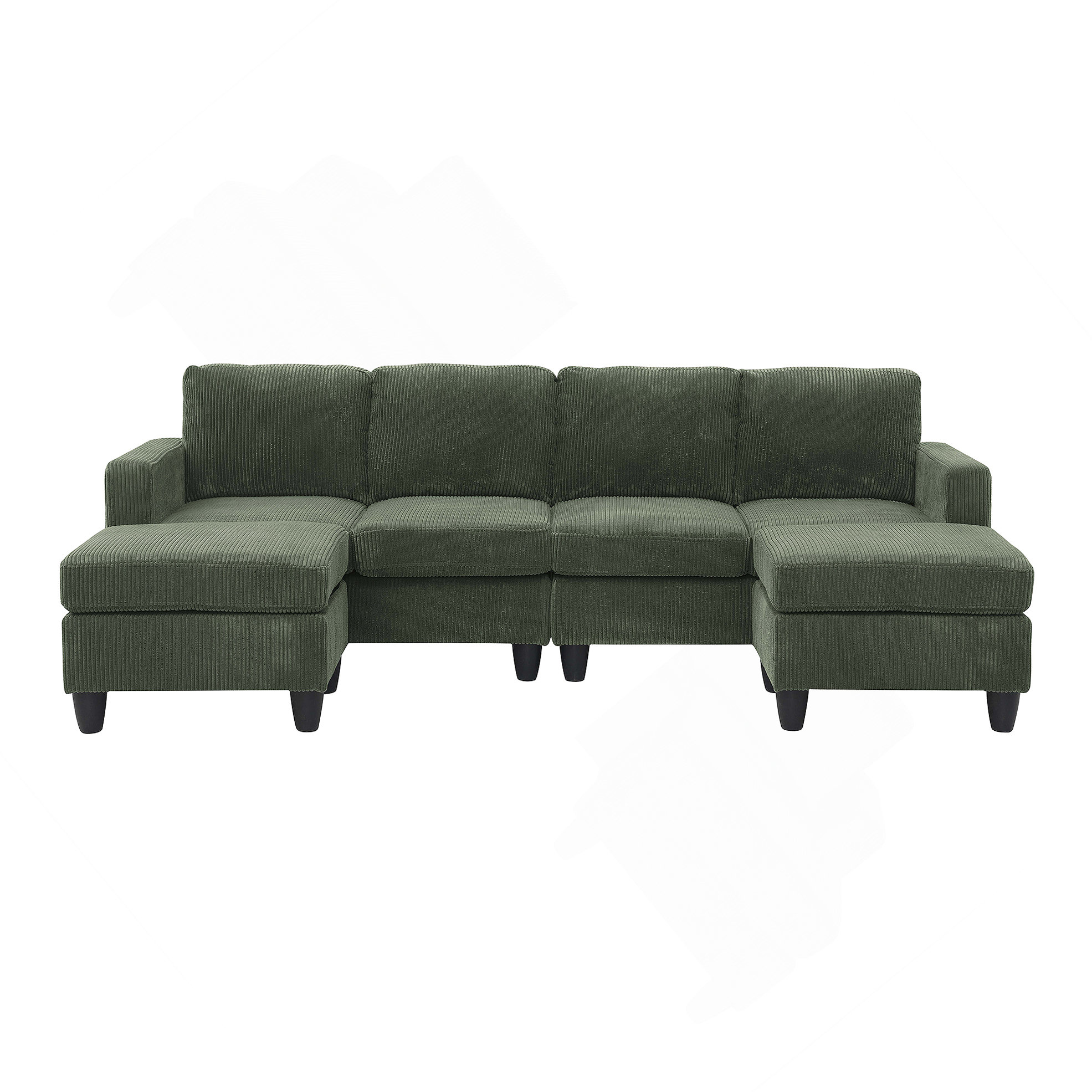Latitude Run® Modular Corduroy Sectional Sofa With Ottoman For Flexible ...