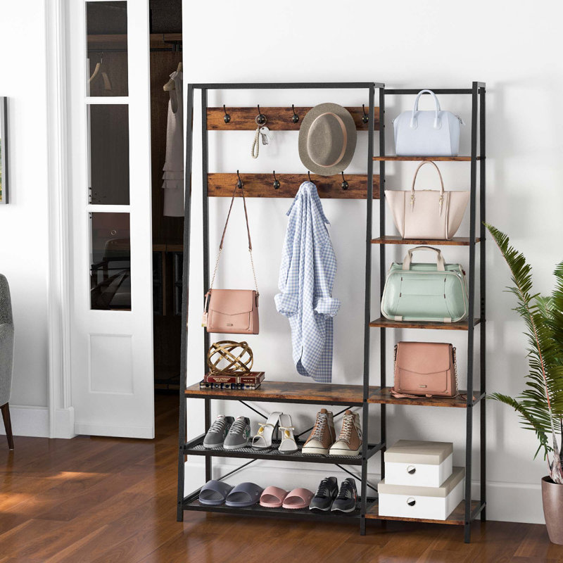 Tiyah Freestanding 9 - Hook Coat Rack