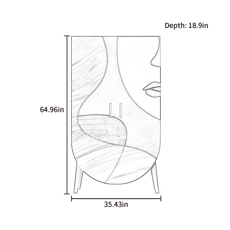 Modern Abstraction Double Door Wardrobe