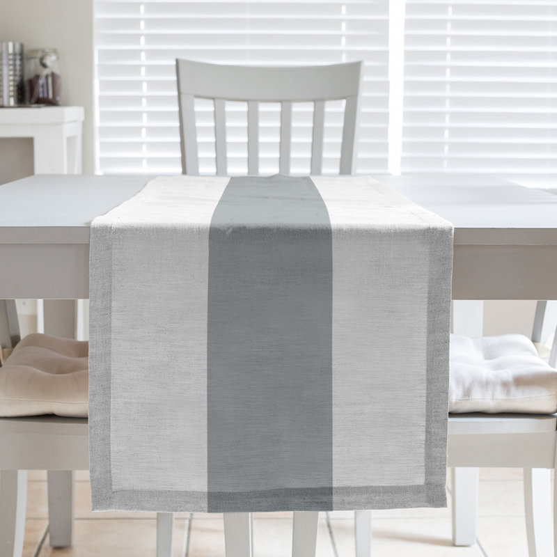 Oakland Football Stripes Table Runner, Cotton Blend, White, 72" x 16"