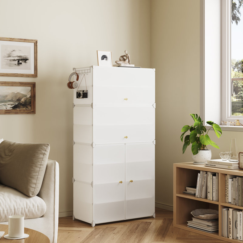 24 Pair Shoe Storage Cabinet, White