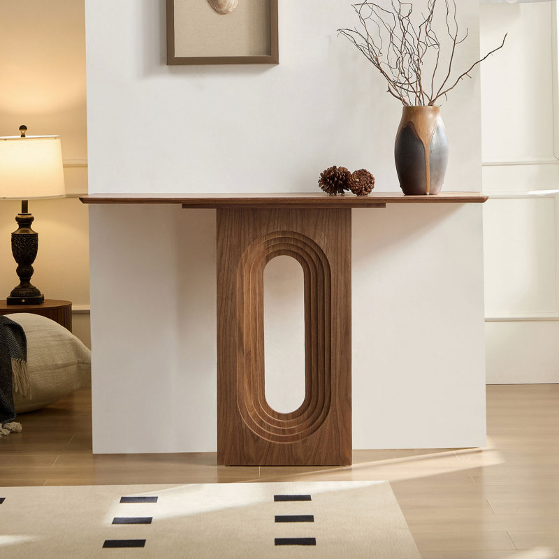Longueur de la table d'entrée de 47,24 po pour le salon, console étroite avec design bouclé unique, table de canapé en panneau de fibres à densité moyenne de conception moderne pour vestibule, entrée, appartement