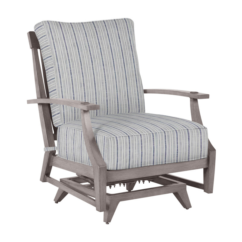 Croquet Patio Chair with Cushions, Welt, Oyster, Verona Silver Sunbrella®