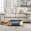 Lit pour chien surélevé de style scandinave avec pieds en bois massif et dossier en bois cintré, coussin en velours gris moyen-797052606
