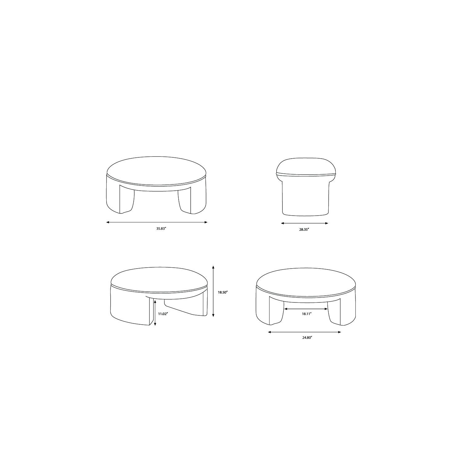 Billie 39" Upholstered Ottoman