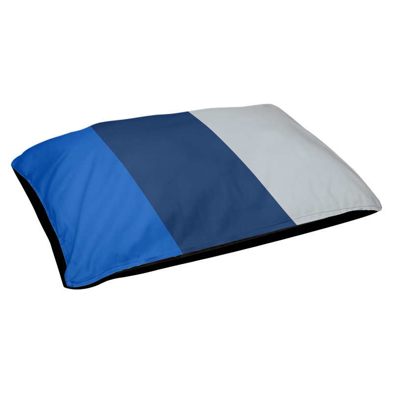 Coussin Designer, Grand (L 40 po x l 50 po), Bleu royal / bleu marine / argent