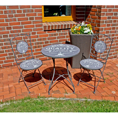Royal 2 - Person Metal Patio Dining Set with Round Table , Cushions Included
