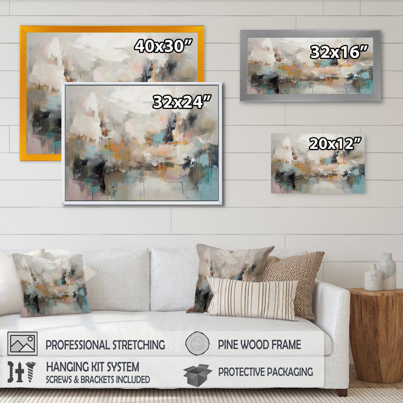 Maryln Serene Waters In Marble III, H 12 po x l 20 po x P 1 po, Toile tendue