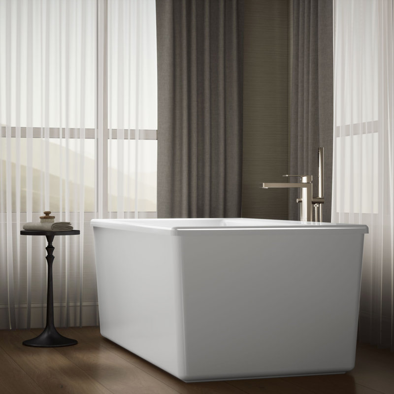 Stargaze 61" X 30" Freestanding Bath Soaking Acrylic Bathtub, White