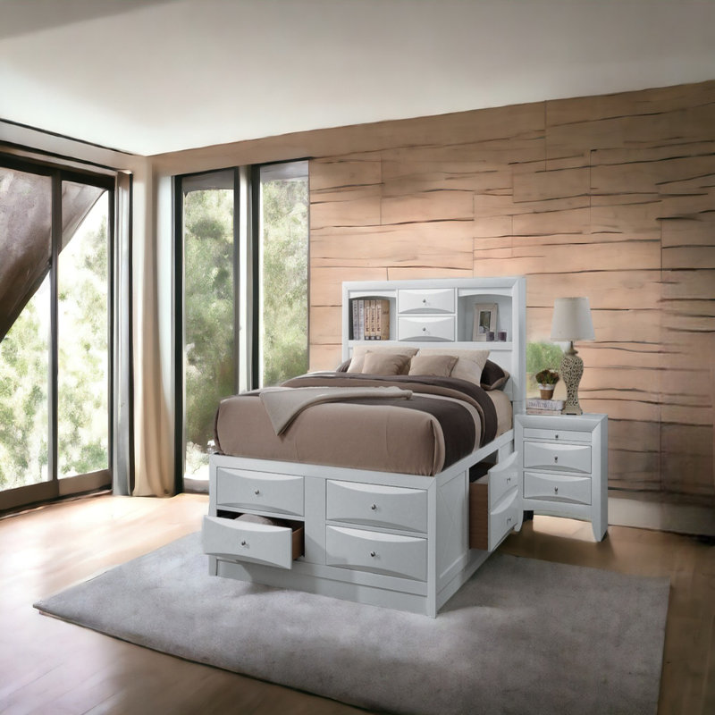 Grand lit avec rangement blanc Ireland
