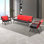 Chaise rouge et noire rembourrée en similicuir avec pieds en métal, pour réception de bureau et vestibule