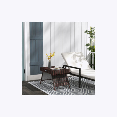 Outdoor Wicker Foldable Side Table
