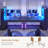 Barbarino Computer Desk With 5 Drawers And Bookshelf Led Lights For Small Spaces-1145804067